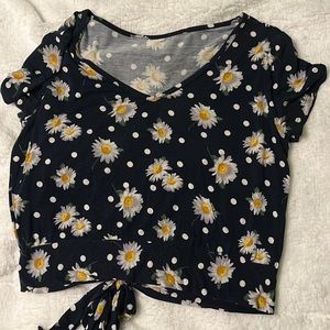 Polka dot Sunflower crop top